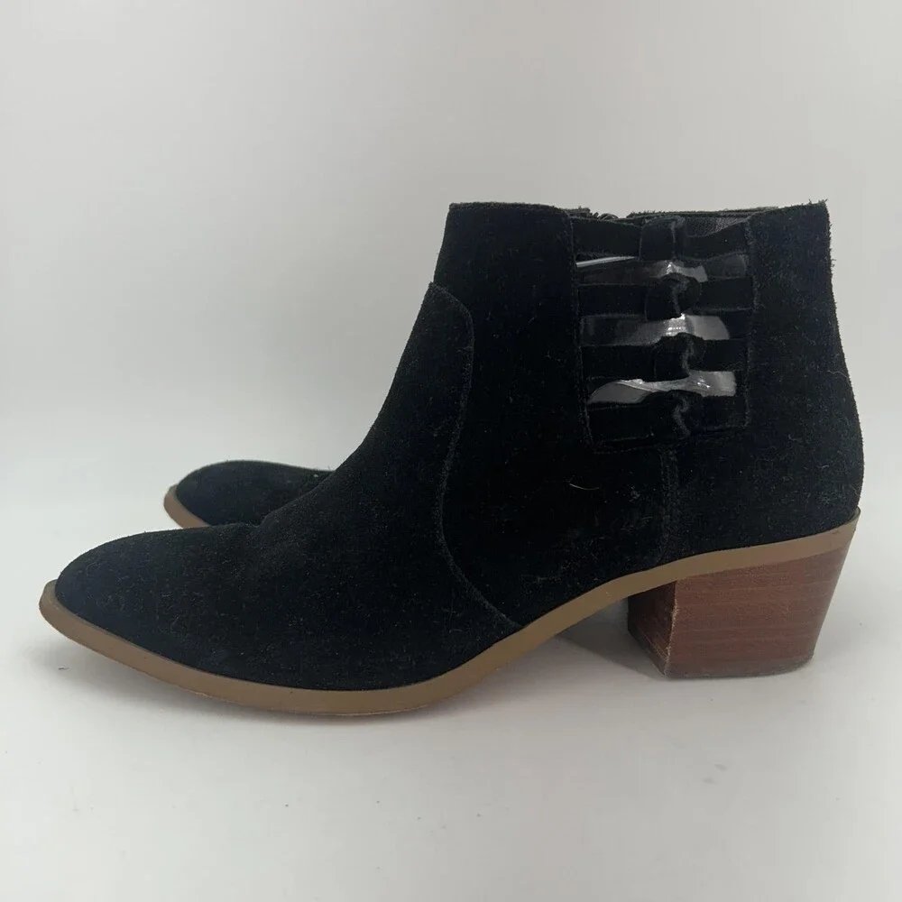 Sole Society Boots Womens Size 8 SO-NIANYA Black Leather Cutout Ankle Booties
